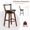 Swivel Upholstered Pu Leather Stool With Backrest And Cushioned Seat